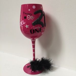 Top Shelf 21st Birthday Girl Wine Glass & more